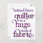 Funny Quilt Quote Quilt Quilt Stash Postkarte (Vorne/Hinten)
