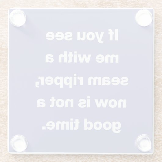 Funny Quilter Problems Zitat Lila Glasuntersetzer (Rückseite)