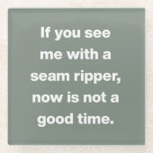 Funny Quilter Problems Zitat zu Sage Green Glasuntersetzer (Vorderseite)