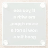 Funny Quilter Problems Zitat zu Sage Green Glasuntersetzer (Rückseite)