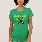 Funny Quilter's T-Shirt, Hübsch grün & gelb T-Shirt (Vorderseite)