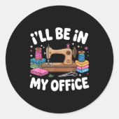 Funny Quilting Art For Men Women Cat Quilt Sewing Runder Aufkleber (Vorderseite)