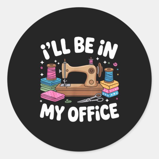 Funny Quilting Art For Men Women Cat Quilt Sewing Runder Aufkleber (Vorderseite)