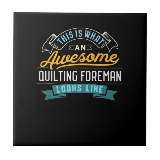 Funny Quilting Eman Phantastisch Job Beruf Fliese (Vorderseite)