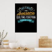 Funny Quilting Eman Phantastisch Job Beruf Poster (Küche)