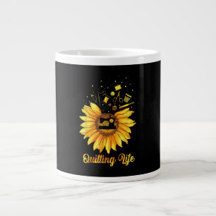 Funny Quilting Life Love Sun Flower Quilters Gift Jumbo-Tasse