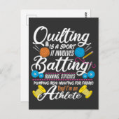 Funny Quilting Nähgeschenke Quilter und Kantengarn Postkarte (Vorne/Hinten)