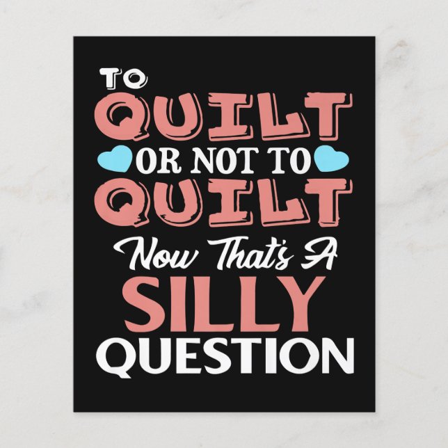 Funny Quilting Zitat zu quilt oder nicht zu quilt (Vorderseite)