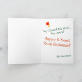 Funny Quirky Apple Head Rosh Hashanah Fun Gruß Karte (Innenseite)