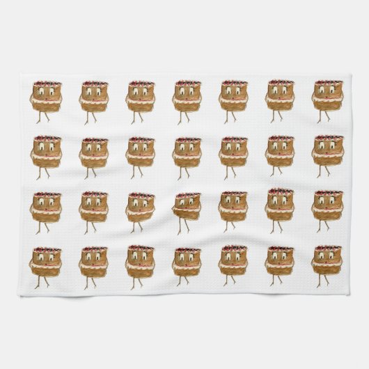 Funny Quirky Black Forest Gateau Chocolate Cake Handtuch (Horizontal)