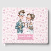 Funny Quirky Bride und Groom Gästebuch (Vorderseite)