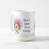 Funny Quirky Chicken Verberge deine verrückte Tass Kaffeetasse (Vorderseite Links)