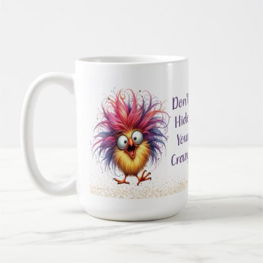 Funny Quirky Chicken Verberge deine verrückte Tass Kaffeetasse (Links)