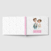 Funny Quirky Couple Watercolor Wedding Guest Book Gästebuch (Voll)