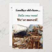 Funny Quirky Housewarming Party Einladung Moving (Vorne/Hinten)