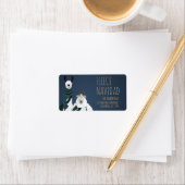 Funny Quirky Llama & Sheep 'Fleece Navidad' Pun Adressaufkleber (Insitu)