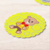 Funny Quirky Niedlich Bowtie Bär Gelb Paper Unters Untersetzer (angewinkelt)