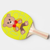 Funny Quirky Niedlich Bowtie Bear Ping Pong Paddle Tischtennis Schläger (Seitenansicht)