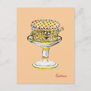 Funny Quirky Niedlich Gateau Weird Cake Art Spaß Postkarte
