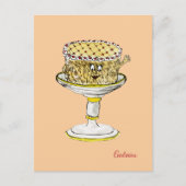 Funny Quirky Niedlich Gateau Weird Cake Art Spaß Postkarte (Vorderseite)