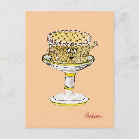 Funny Quirky Niedlich Gateau Weird Cake Art Spaß Postkarte (Vorderseite)
