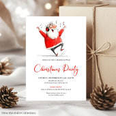 Funny Quirky Santa Claus Christmas Party Invite Einladung