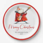 Funny Quirky Santa Festive Holiday Party Plates Pappteller (Vorderseite)