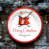 Funny Quirky Santa Festive Holiday Party Plates Pappteller