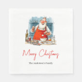 Funny Quirky Santa Hand-Lettered Christmas Napkins Serviette (Vorderseite)