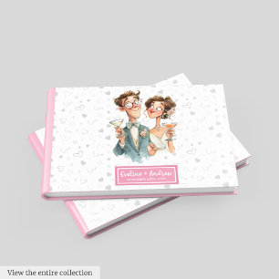 Funny Quirky Wedbook Watercolor Couple Gästebuch