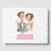 Funny Quirky Wedbook Watercolor Couple Gästebuch (Vorderseite)