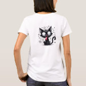 Funny quirly black cat T-Shirt (Rückseite)