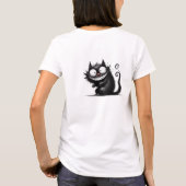 Funny quirly black cat T-Shirt (Rückseite)