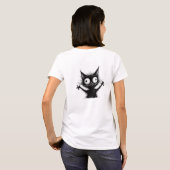Funny quirly black cat T-Shirt (Schwarz voll)
