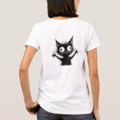 Funny quirly black cat T-Shirt (Rückseite)