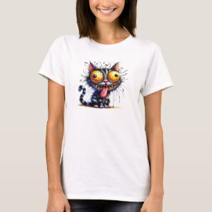 Funny quirly black cat T-Shirt