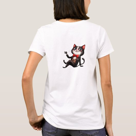 Funny quirly cat T-Shirt (Rückseite)