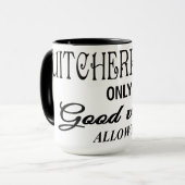 Funny Quitcherbitchin Nur gute Tiere erlaubt Tasse (Vorderseite Links)