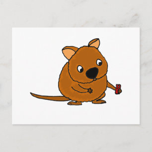 Funny Quokka nimmt Selfie Postkarte