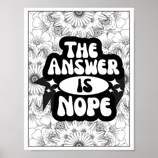 Funny Quote Adult Coloring Poster (Vorne)