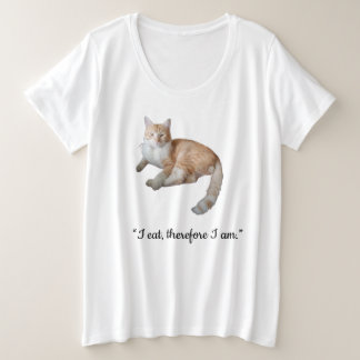 Funny Quote and Cat Photo Heart Paw Front & Back  Große Größe T-Shirt