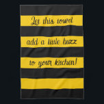 Funny Quote Bees Classic Bumble Bees Stripes Geschirrtuch<br><div class="desc">Ein niedliches,  klassisches,  breites Streifen Muster mit inspirierten,  schwarzen und gelben Streifen. Personalisieren Sie es einfach auf Ihren Text oder Namen! - mit Zaubershirts konstruiert</div>