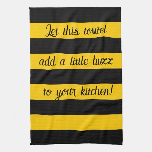 Funny Quote Bees Classic Bumble Bees Stripes Geschirrtuch (Vertikal)