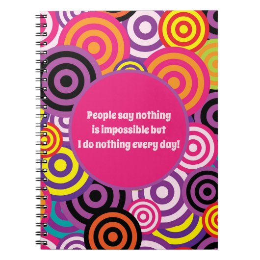Funny Quote Circle Notebook Notizblock (Vorderseite)