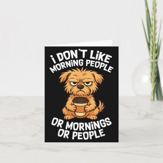 Funny Quote Coffee Sleepy Cute Dog Puppy Lover Gif Karte (Vorderseite)