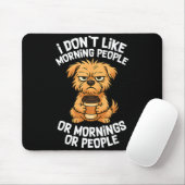 Funny Quote Coffee Sleepy Cute Dog Puppy Lover Gif Mousepad (Mit Mouse)