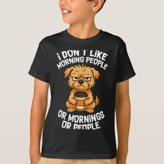 Funny Quote Coffee Sleepy Cute Dog Puppy Lover Gif T-Shirt (Vorderseite)