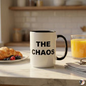 Funny Quote Embrace The Chaos Two-Tone Tasse