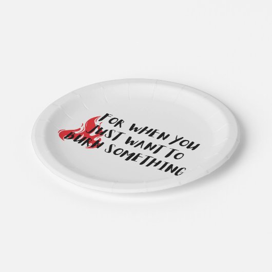 Funny Quote: For When You Want To Burn Something Pappteller (Schrägansicht)