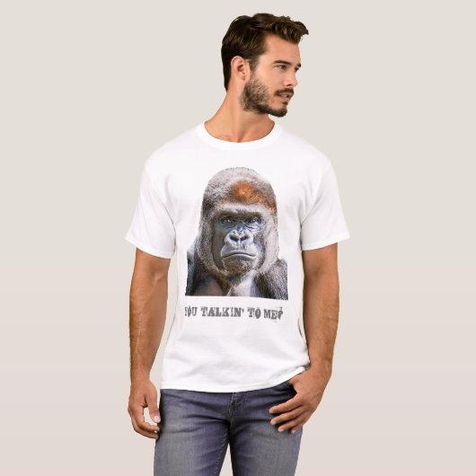 Funny Quote Gorilla Foto, das Sie mit mir besprech T-Shirt (Vorne ganz)